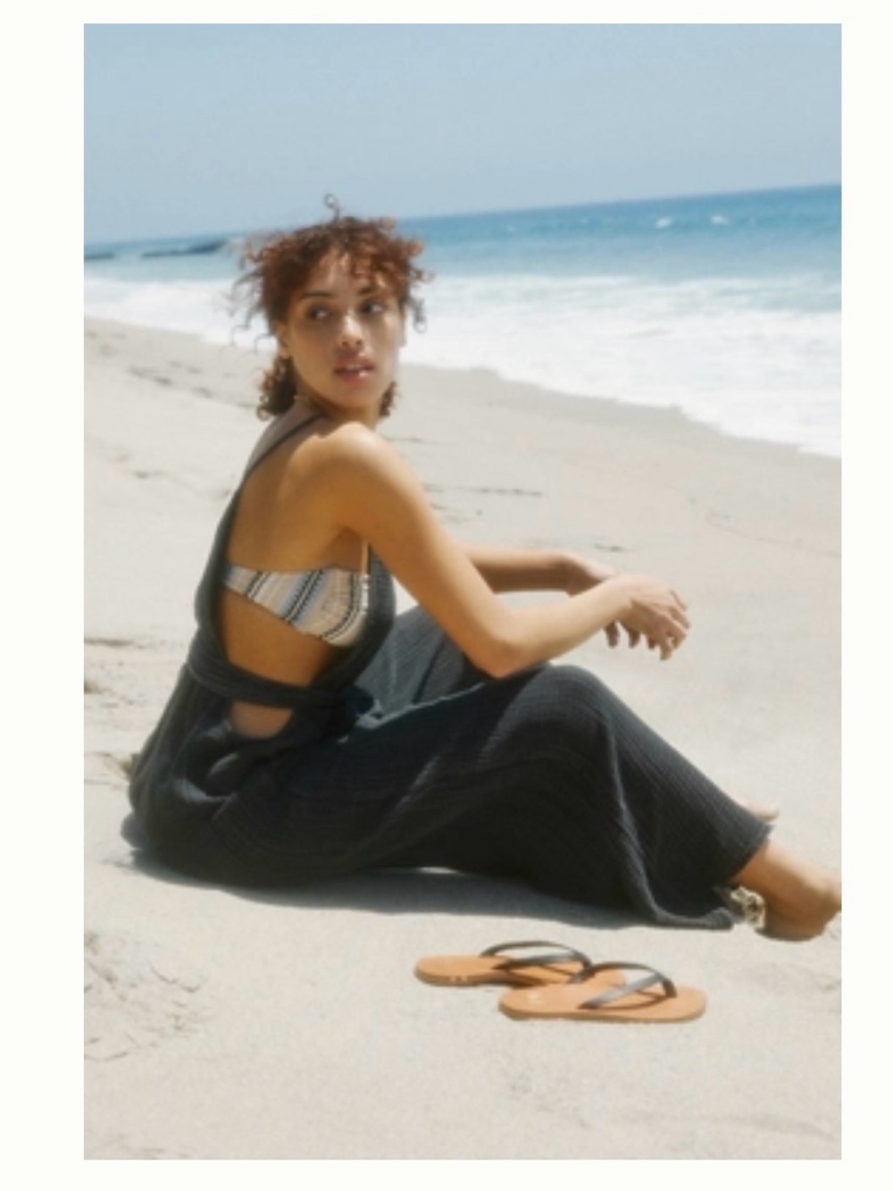 Anthropologie Sleeveless Black Gauze Beach Maxi Jumper